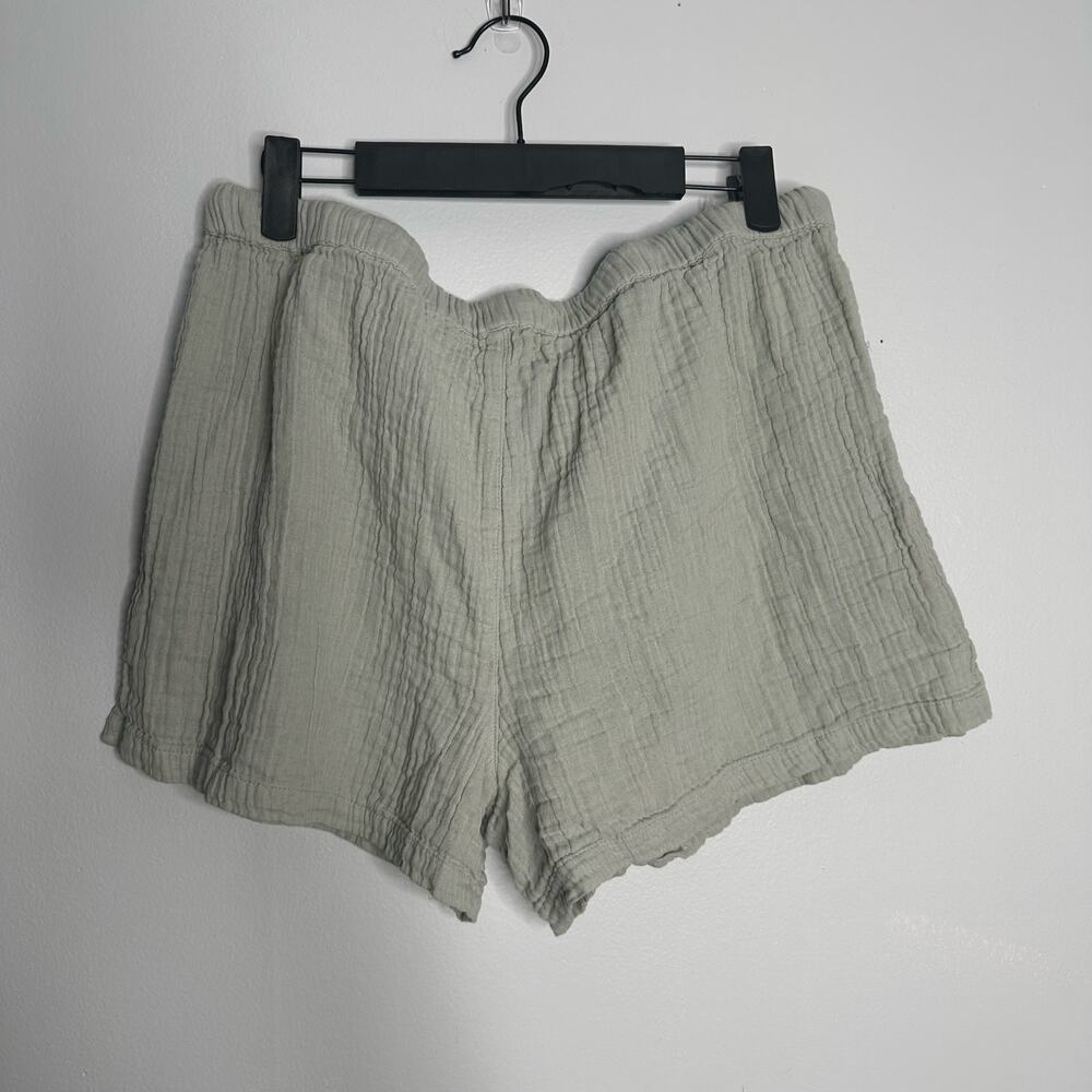 Salty Lemon Gauze Shorts Womens XL Sage Green EUC Cotton Drawstring Beach Boho - Picture 4 of 5
